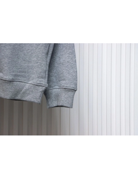 Prada round neck sweatshirt with triangle logo on the neckline,Prada Sweatshirt,Sweatshirt,APPAREL