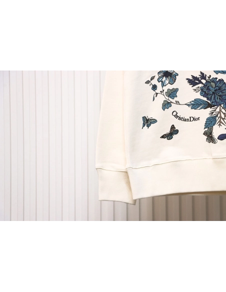 Dior floral butterfly crewneck sweatshirt,Dior Sweatshirt,Sweatshirt,APPAREL
