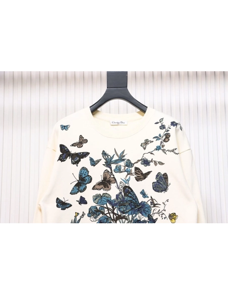 Dior floral butterfly crewneck sweatshirt,Dior Sweatshirt,Sweatshirt,APPAREL