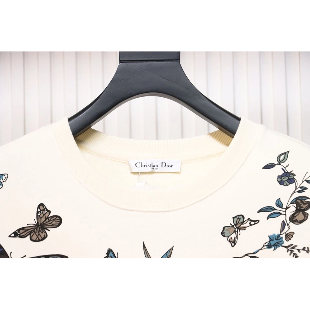 Dior floral butterfly crewneck sweatshirt,Dior Sweatshirt,Sweatshirt,APPAREL