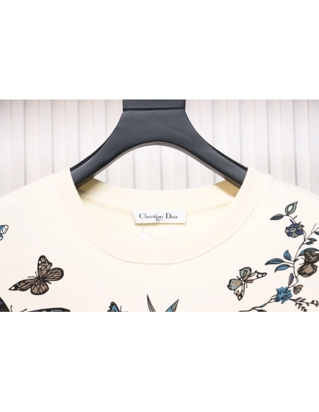 Dior floral butterfly crewneck sweatshirt,Dior Sweatshirt,Sweatshirt,APPAREL