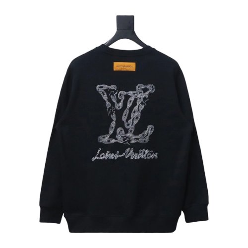 Louis Vuitton embroidered logo crew neck sweatshirt TSK1,Louis Vuitton Sweatshirt,Sweatshirt,APPAREL