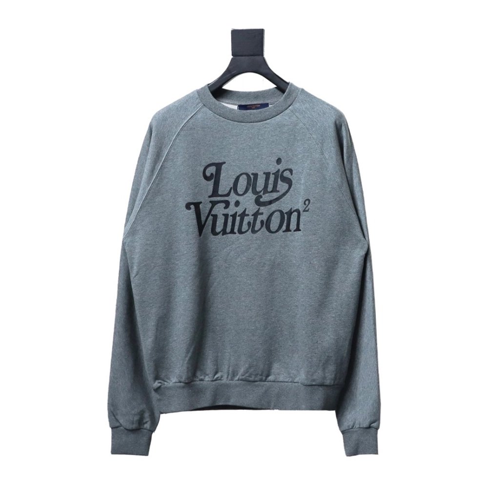 Louis Vuitton Nigo Grey Raglan Sleeve Crewneck Sweatshirt,Louis Vuitton Sweatshirt,Sweatshirt,APPAREL