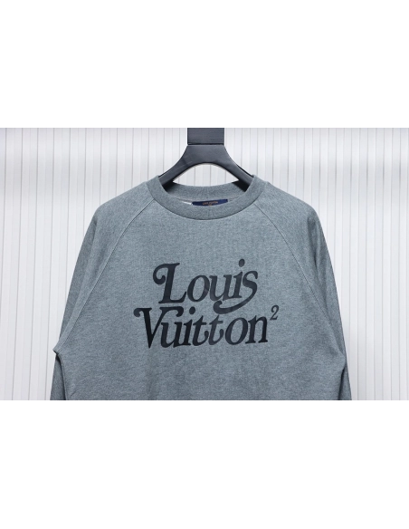 Louis Vuitton Nigo Grey Raglan Sleeve Crewneck Sweatshirt,Louis Vuitton Sweatshirt,Sweatshirt,APPAREL