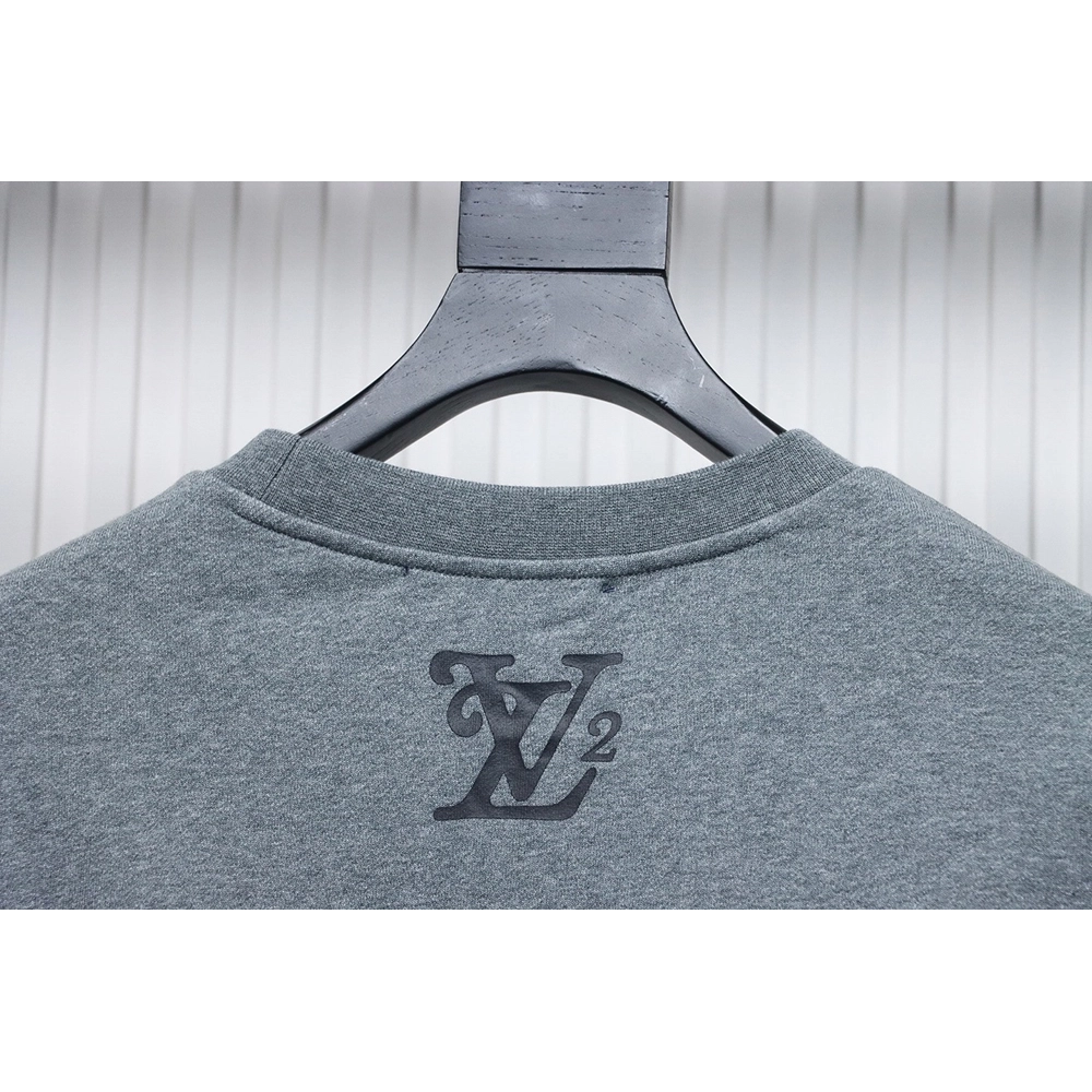 Louis Vuitton Nigo Grey Raglan Sleeve Crewneck Sweatshirt,Louis Vuitton Sweatshirt,Sweatshirt,APPAREL