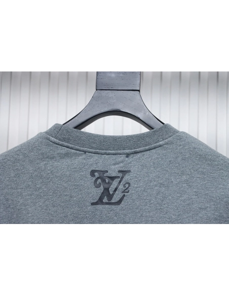 Louis Vuitton Nigo Grey Raglan Sleeve Crewneck Sweatshirt,Louis Vuitton Sweatshirt,Sweatshirt,APPAREL