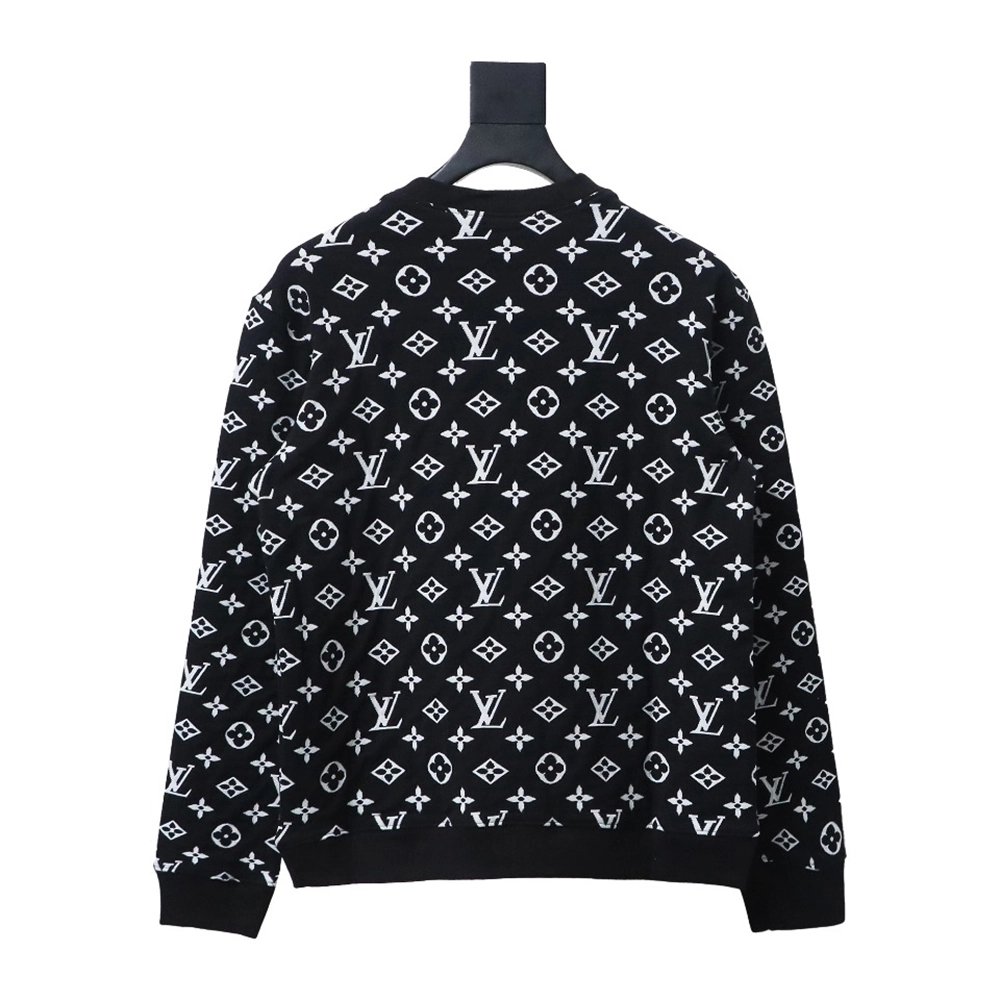 Louis Vuitton all over LOGO jacquard crew neck sweatshirt,Louis Vuitton Sweatshirt,Sweatshirt,APPAREL