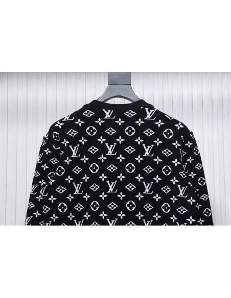 Louis Vuitton all over LOGO jacquard crew neck sweatshirt,Louis Vuitton Sweatshirt,Sweatshirt,APPAREL