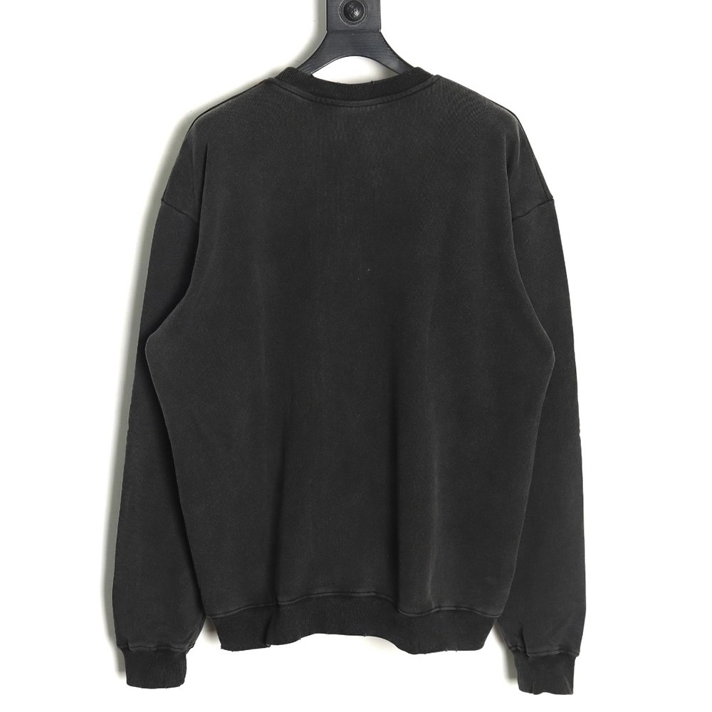 Balenciaga washed handpainted lettering crew neck sweatshirt,Balenciaga Sweatshirt,Sweatshirt,APPAREL