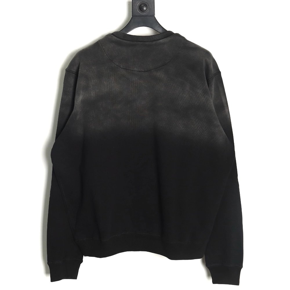 Prada gradient washed triangle logo round neck sweatshirt,Prada Sweatshirt,Sweatshirt,APPAREL
