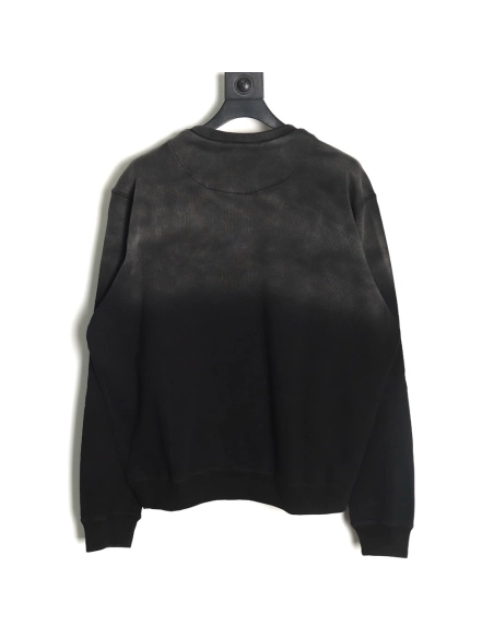 Prada gradient washed triangle logo round neck sweatshirt,Prada Sweatshirt,Sweatshirt,APPAREL