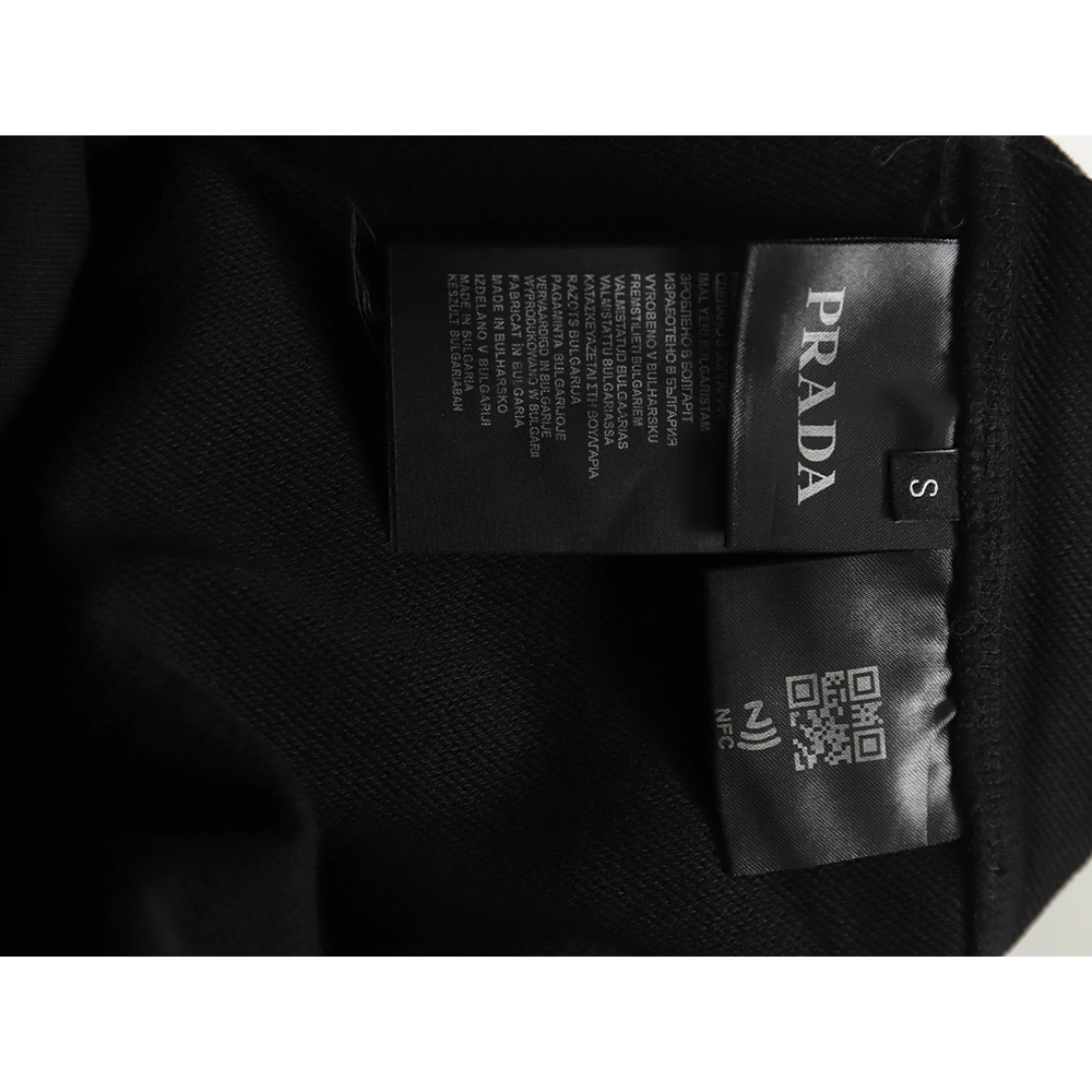 Prada gradient washed triangle logo round neck sweatshirt,Prada Sweatshirt,Sweatshirt,APPAREL