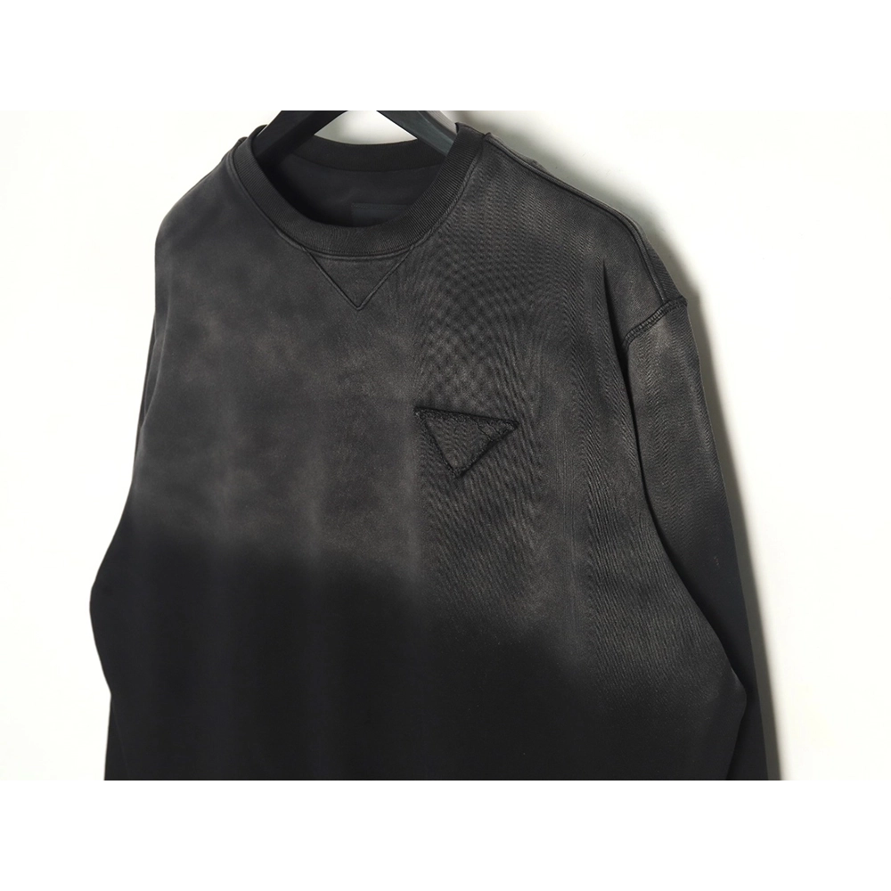 Prada gradient washed triangle logo round neck sweatshirt,Prada Sweatshirt,Sweatshirt,APPAREL