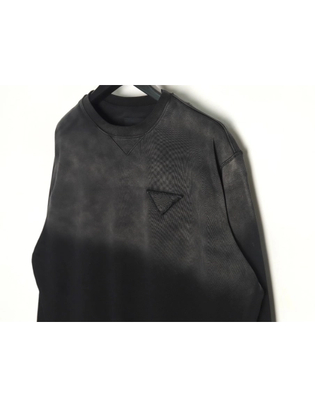 Prada gradient washed triangle logo round neck sweatshirt,Prada Sweatshirt,Sweatshirt,APPAREL