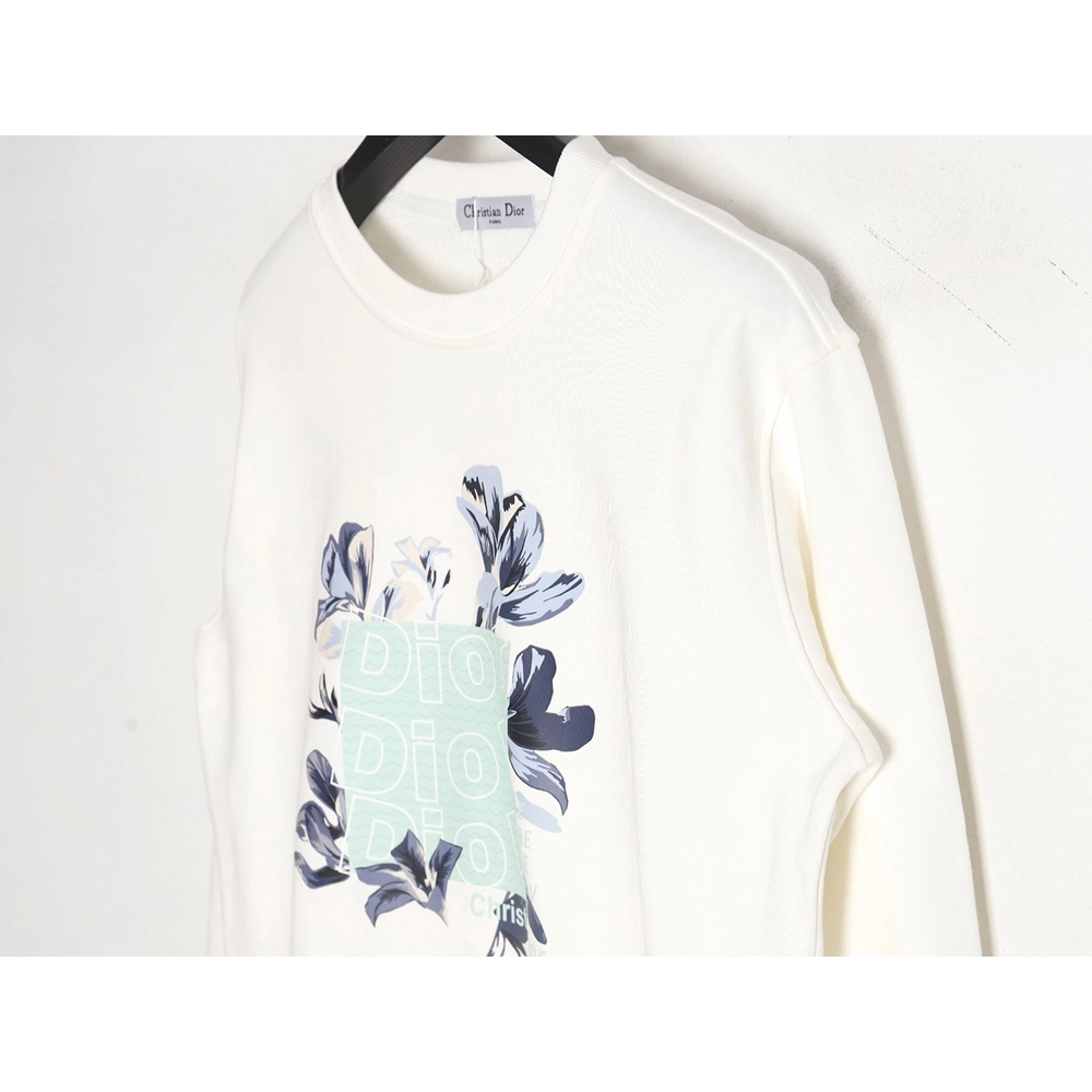 Dior floral print crew neck sweatshirt,Dior Sweatshirt,Sweatshirt,APPAREL