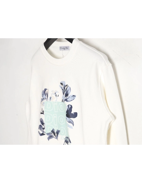 Dior floral print crew neck sweatshirt,Dior Sweatshirt,Sweatshirt,APPAREL