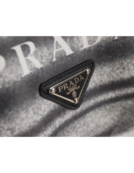 Prada Phantom Triangle Logo Print Crewneck Sweatshirt,Prada Sweatshirt,Sweatshirt,APPAREL