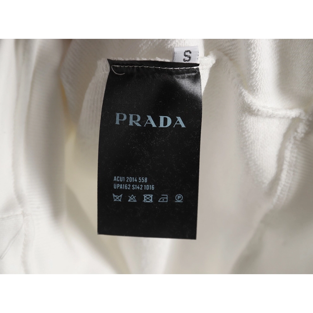 Prada Phantom Triangle Logo Print Crewneck Sweatshirt,Prada Sweatshirt,Sweatshirt,APPAREL