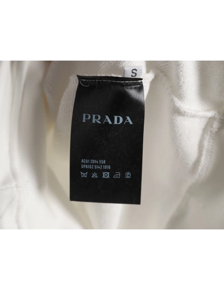 Prada Phantom Triangle Logo Print Crewneck Sweatshirt,Prada Sweatshirt,Sweatshirt,APPAREL