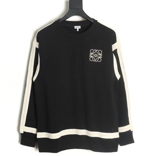 Loewe Colorblock Braided Ribbon Embroidered Crew Neck Sweatshirt,Loewe Sweatshirt,Sweatshirt,APPAREL