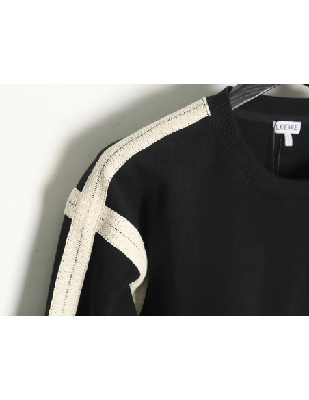 Loewe Colorblock Braided Ribbon Embroidered Crew Neck Sweatshirt,Loewe Sweatshirt,Sweatshirt,APPAREL