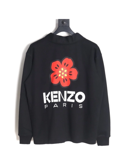 Kenzo Begonia flower print sweatshirt cardigan TSK1,Kenzo Sweatshirt,Sweatshirt,APPAREL