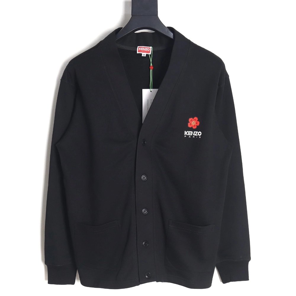 Kenzo Begonia flower print sweatshirt cardigan TSK1,Kenzo Sweatshirt,Sweatshirt,APPAREL