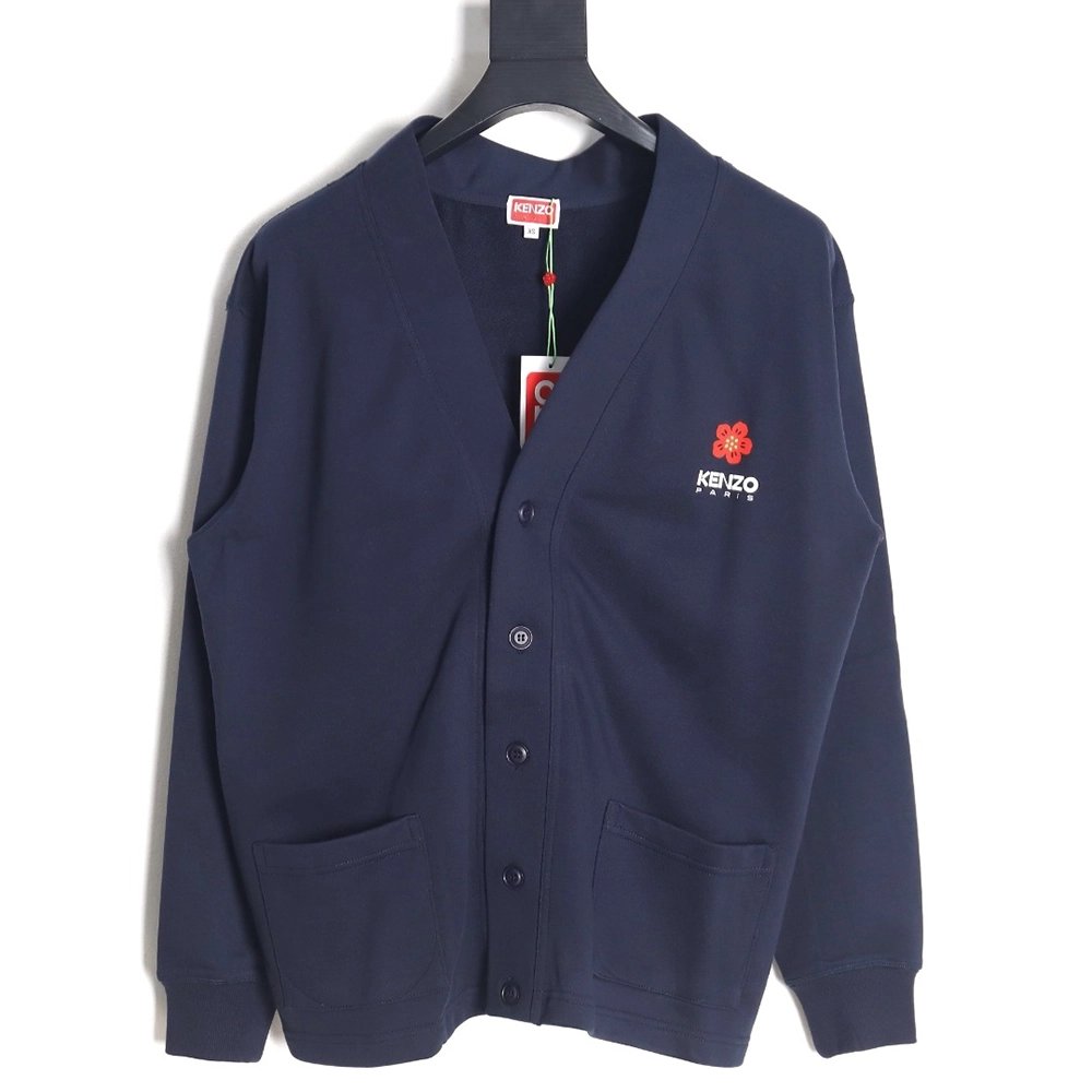 Kenzo Begonia flower print sweatshirt cardigan,Kenzo Sweatshirt,Sweatshirt,APPAREL