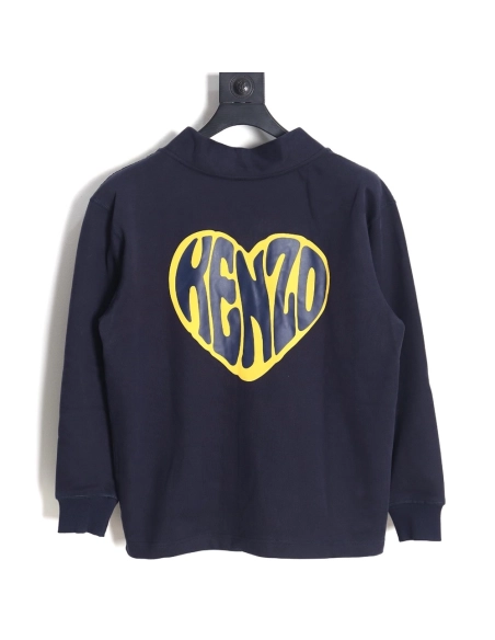 Kenzo Big Heart Sweatshirt Cardigan,Kenzo Sweatshirt,Sweatshirt,APPAREL