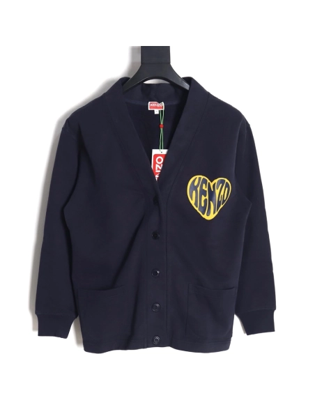 Kenzo Big Heart Sweatshirt Cardigan,Kenzo Sweatshirt,Sweatshirt,APPAREL
