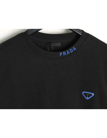 Prada triangle logo collar lettering round neck sweatshirt TSK1,Prada Sweatshirt,Sweatshirt,APPAREL