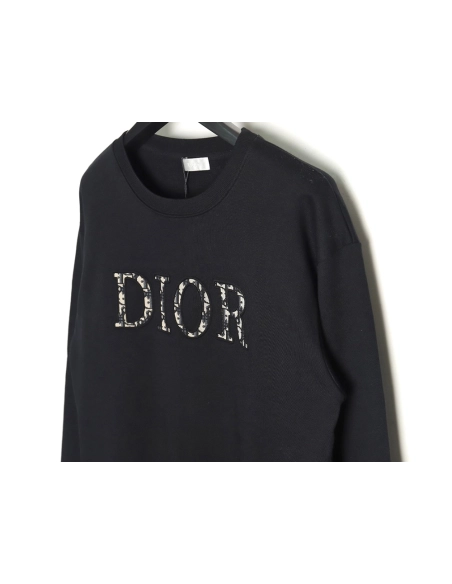 Dior monogram patch crew neck sweatshirt TSK1,Dior Sweatshirt,Sweatshirt,APPAREL