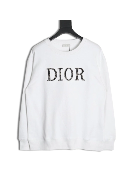 Dior monogram patch crew neck sweatshirt,Dior Sweatshirt,Sweatshirt,APPAREL