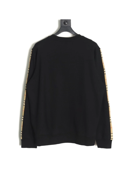 Burberry Check Web Chest Crew Neck Sweatshirt,Burberry Sweatshirt,Sweatshirt,APPAREL