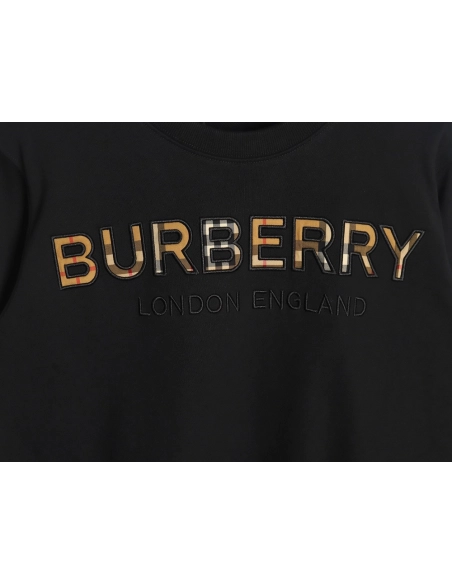 Burberry Check Lettering Crewneck Sweatshirt,Burberry Sweatshirt,Sweatshirt,APPAREL