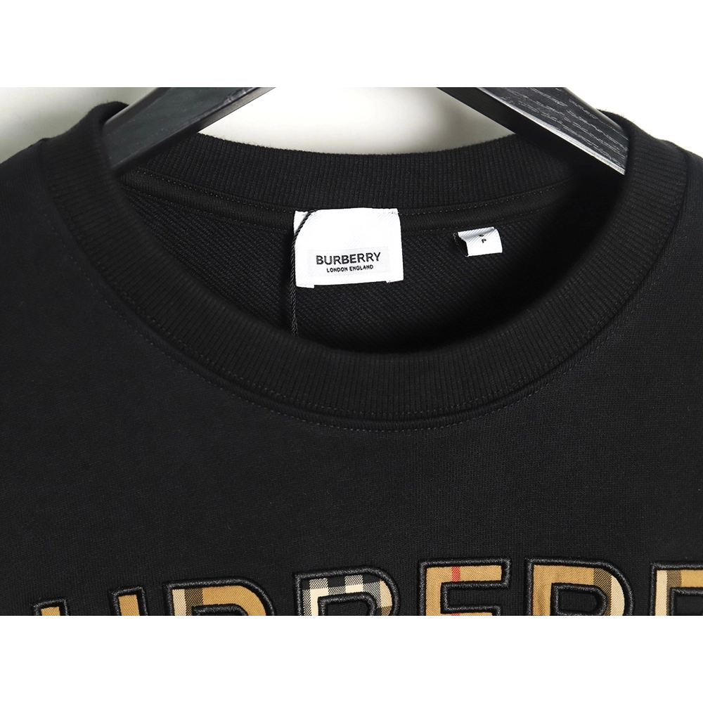 Burberry Check Lettering Crewneck Sweatshirt,Burberry Sweatshirt,Sweatshirt,APPAREL