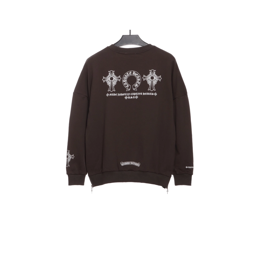 Chrome Hearts sidezip crew neck sweatshirt,Chrome Hearts Sweatshirt,Sweatshirt,APPAREL