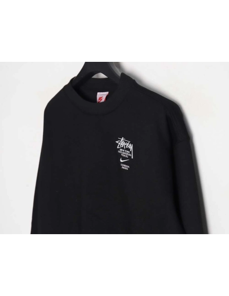 Nike x Stussy Nike Stussy joint 23SS solid color embroidered logo velvet sweatshirt_CM_1,Stussy Sweatshirt,Sweatshirt,APPAREL