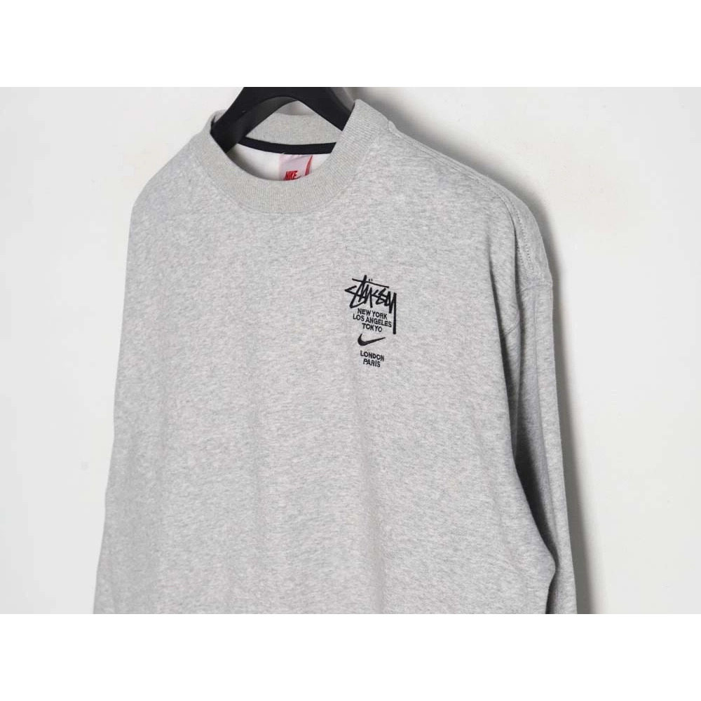 Nike x Stussy Nike Stussy joint 23SS solid color embroidered logo velvet sweatshirt,Stussy Sweatshirt,Sweatshirt,APPAREL