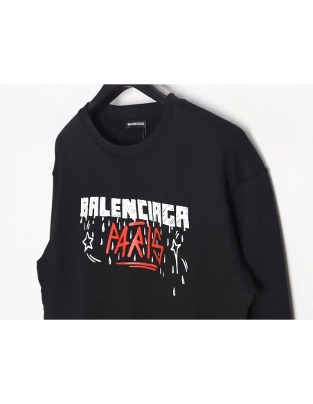 Balenciaga 23Fw graffiti lettering print crew neck sweatshirt,Balenciaga Sweatshirt,Sweatshirt,APPAREL