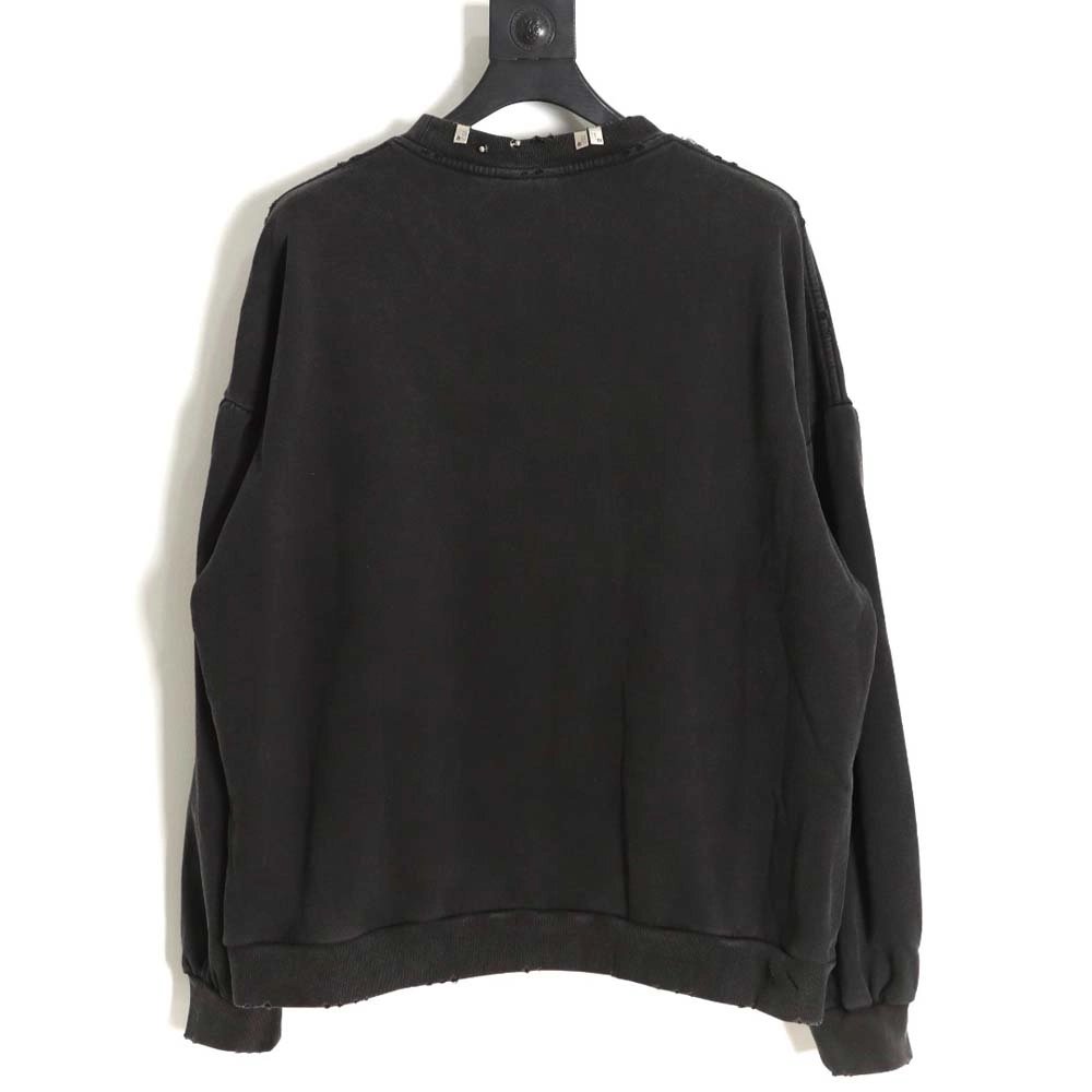 Balenciaga Balenciaga 23FW pierced buckle washed round neck sweatshirt,Balenciaga Sweatshirt,Sweatshirt,APPAREL