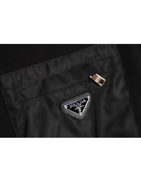 Prada 22Fw triangle pocket crew neck sweatshirt,Prada Sweatshirt,Sweatshirt,APPAREL