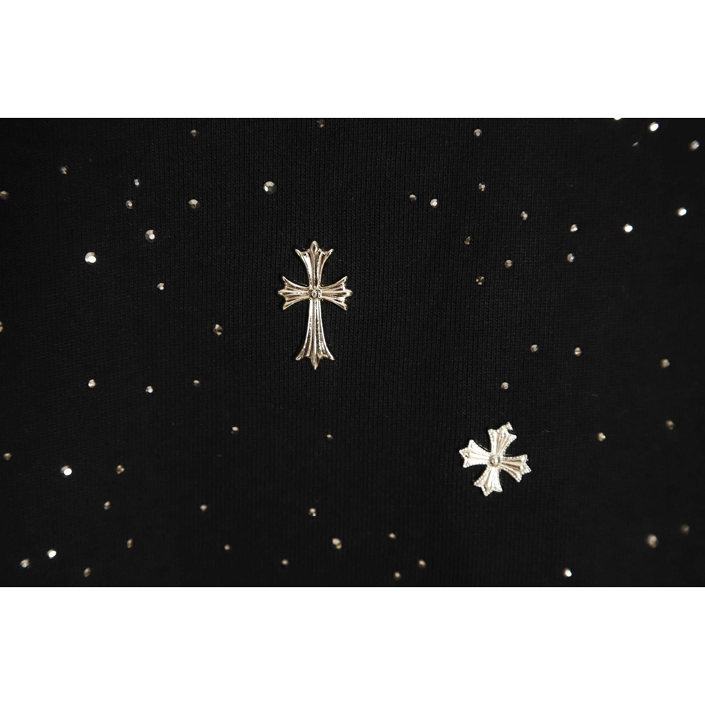 Chrome Hearts Cross Ironed Diamond Crew Neck Sweatshirt,Chrome Hearts Sweatshirt,Sweatshirt,APPAREL