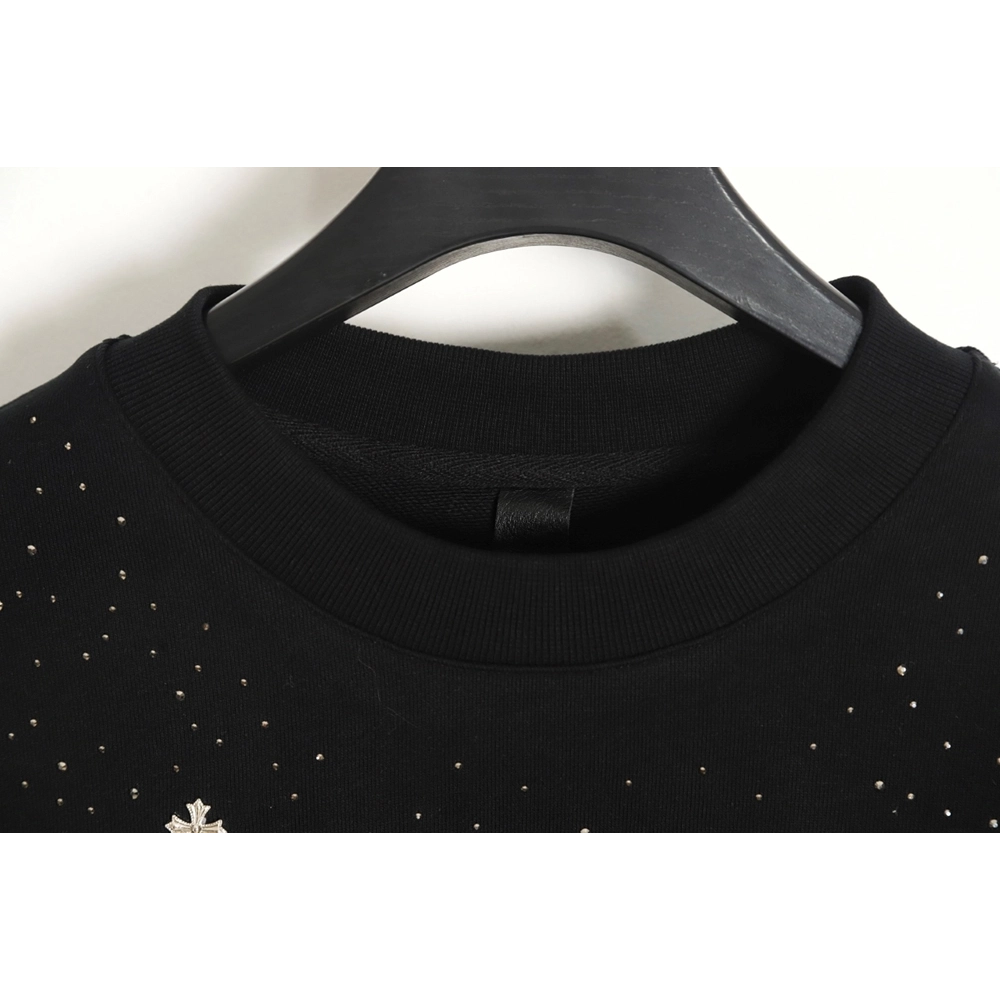 Chrome Hearts Cross Ironed Diamond Crew Neck Sweatshirt,Chrome Hearts Sweatshirt,Sweatshirt,APPAREL