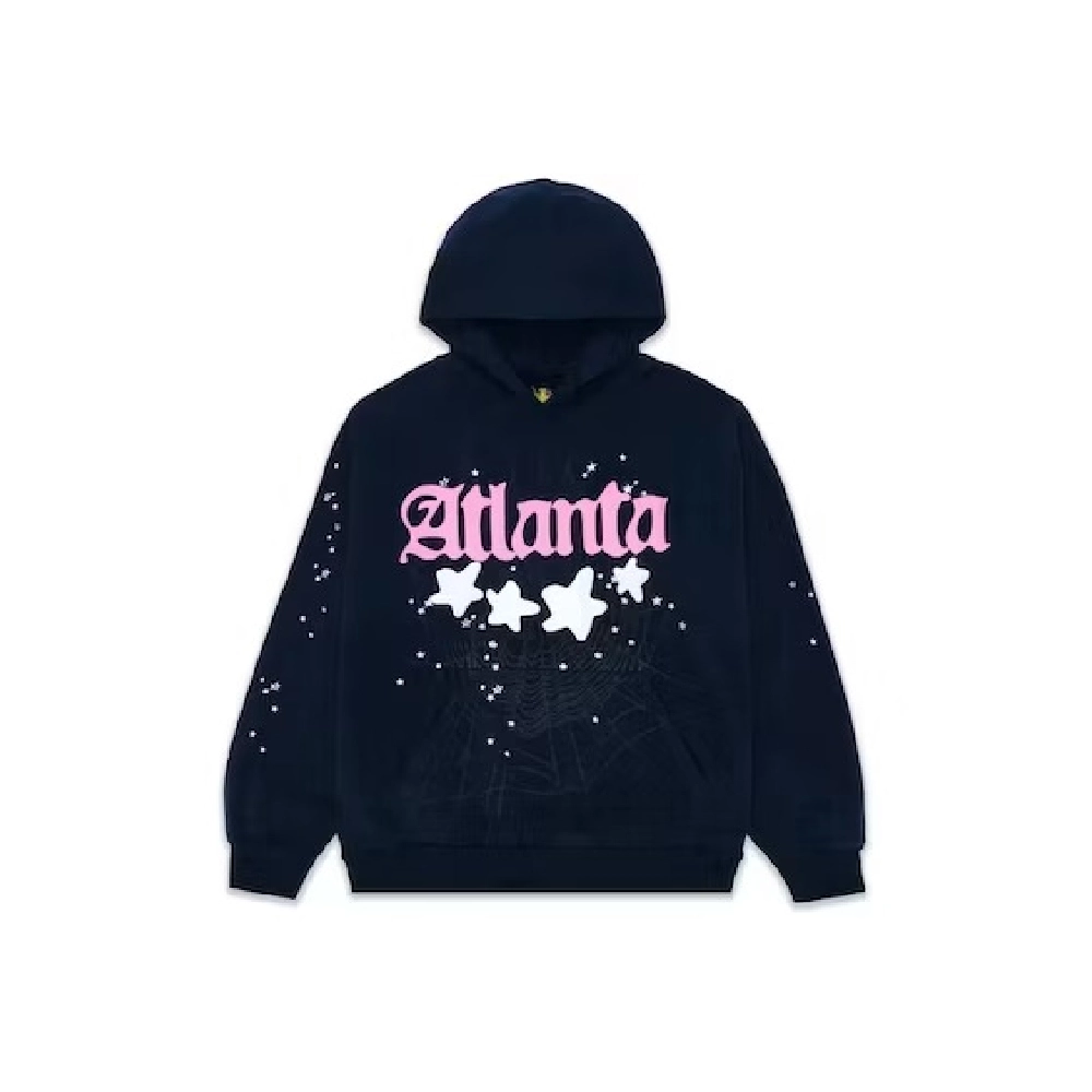 Sp5der Atlanta Hoodie Navy,Sp5der Hoodie,HOODIE,Clothing