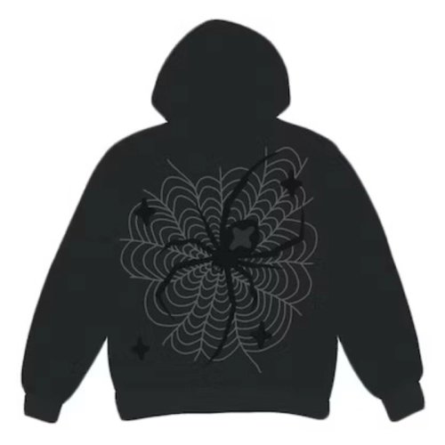 Broken Planet Market Spider Web Zip Up Hoodie Black,Sp5der Hoodie,HOODIE,Clothing