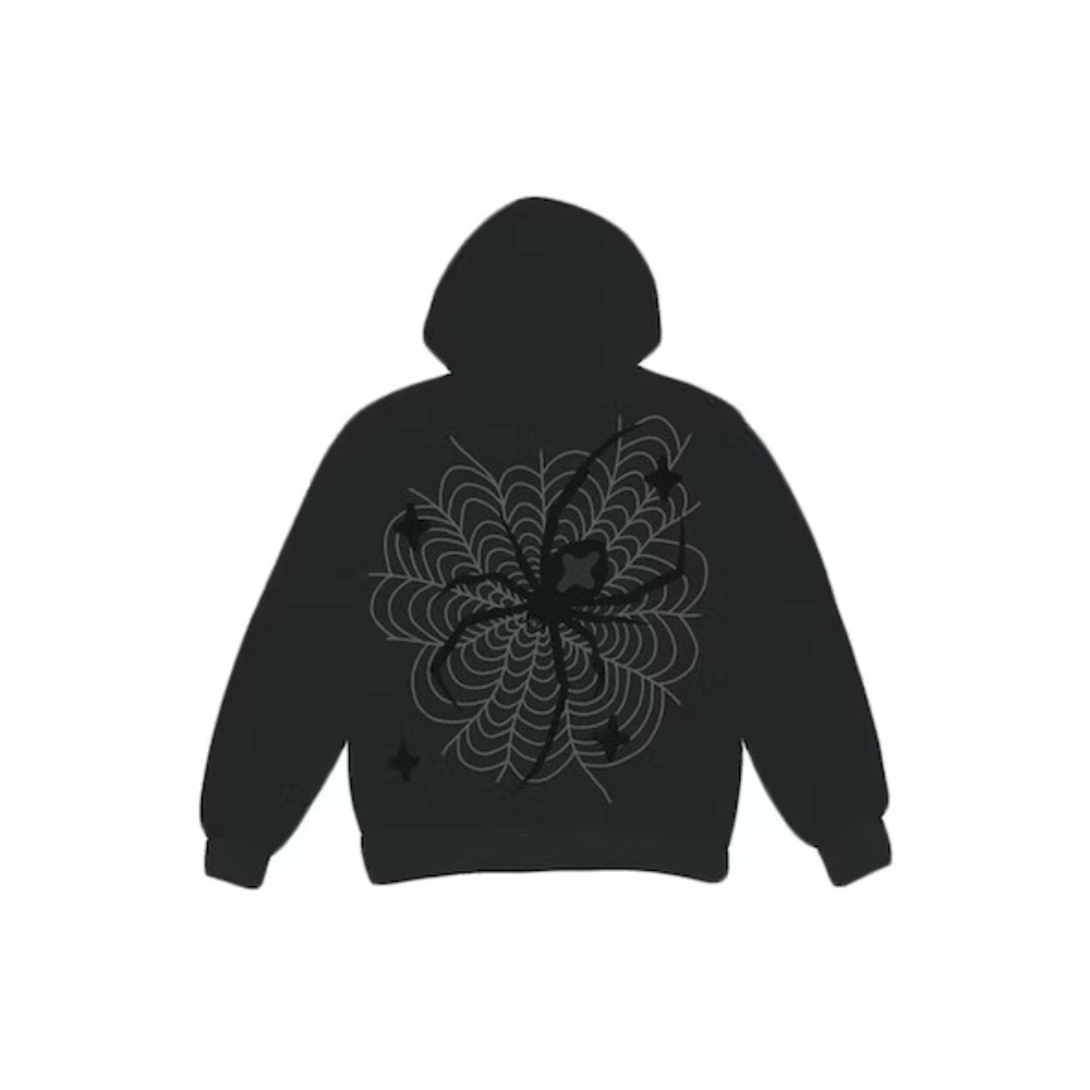 Broken Planet Market Spider Web Zip Up Hoodie Black,Sp5der Hoodie,HOODIE,Clothing