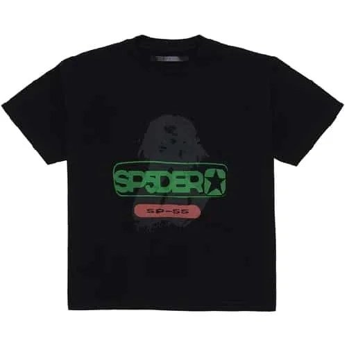 Oversized Reunion Black Sp5der T-shirt,Sp5der T-shirt,T-SHIRT,Clothing