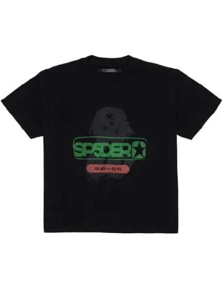 Oversized Reunion Black Sp5der T-shirt,Sp5der T-shirt,T-SHIRT,Clothing