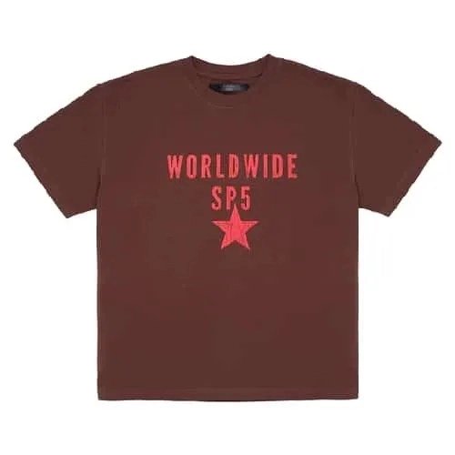 Oversized Worldwide Sp5 Brown Sp5der T-shirt,Sp5der T-shirt,T-SHIRT,Clothing